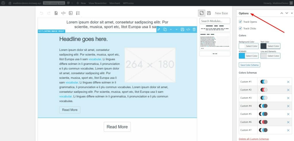 mailster email template custom color